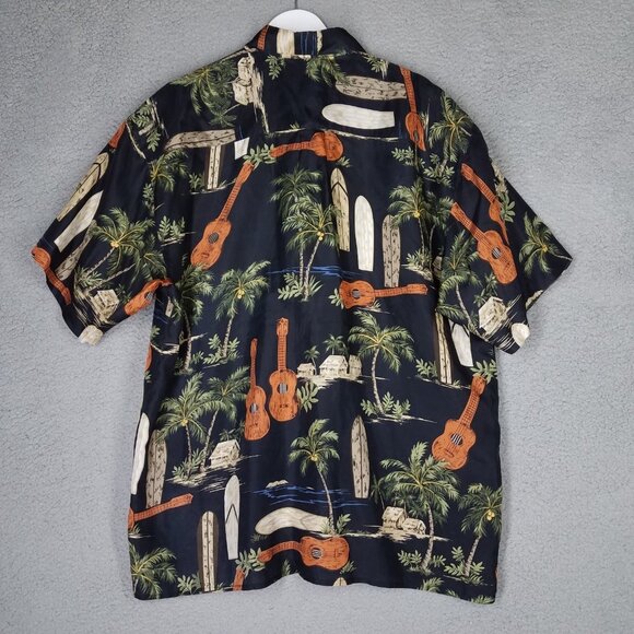 Hawaiian Silk Company Shirt Adult XL Button Up Travel Vacay Resort Tropical Mens - Picture 2 of 7